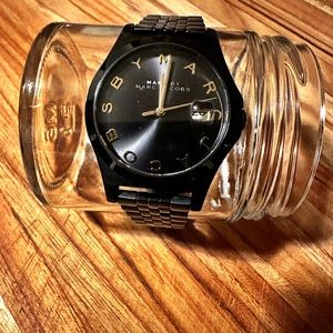 Marc Jacobs black and gold watch